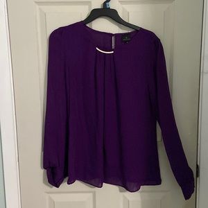 purple long sleeve blouse
